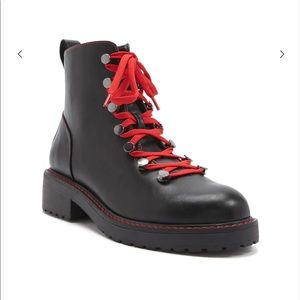 Faux leather combat boot NWT